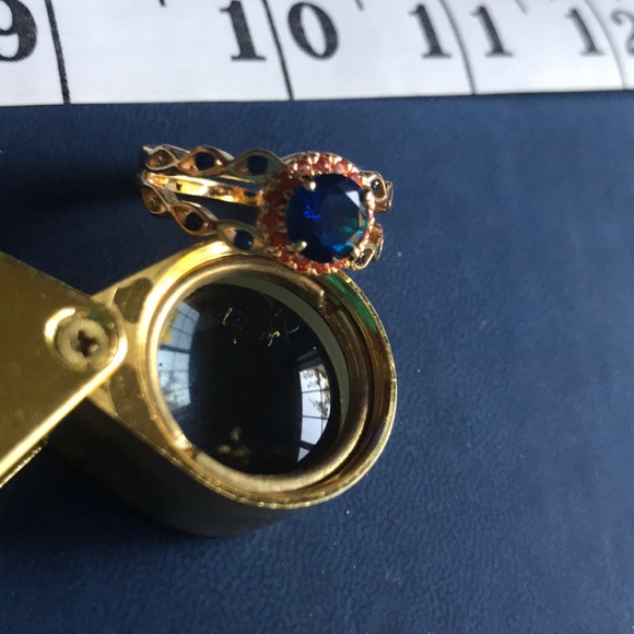 Sapphire set in nice jewelers brass ★ very smooth - Picture 5 of 6